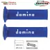 Manopole Moto Domino Coppia Blu Bianco Aperte Gomma Road Racing A010 Tommaselli