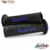 Manopole Moto Domino Coppia Nero Blu Aperte Gomma Road Racing A010 Tommaselli