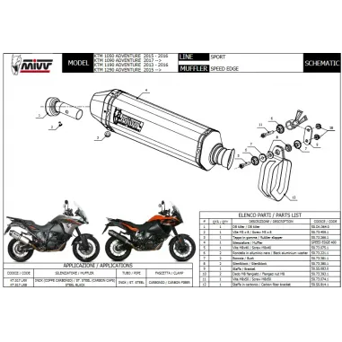 Mivv Ktm 1290 Adventure 2015 2020 Terminale Di Scarico Moto Marmitta Speed Edge Inox