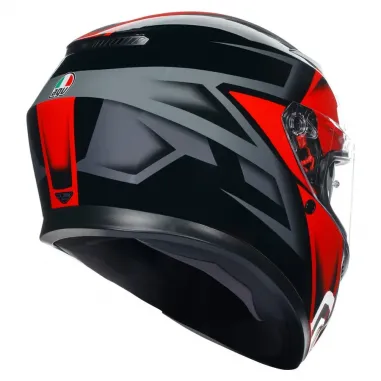 Casco AGV K3 Compound Black Red Moto Integrale Pinlock E2206