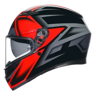 Casco AGV K3 Compound Black Red Moto Integrale Pinlock E2206