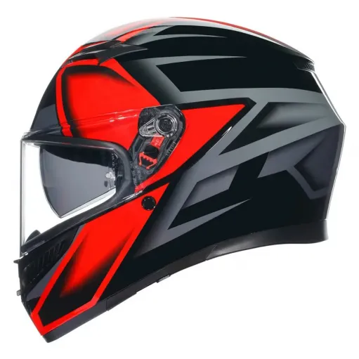 Casco AGV K3 Compound Black Red Moto Integrale Pinlock E2206