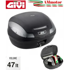 Bauletto Moto Givi 45 Litri Monolock Nero Universale Kit Completo Di Schienalino