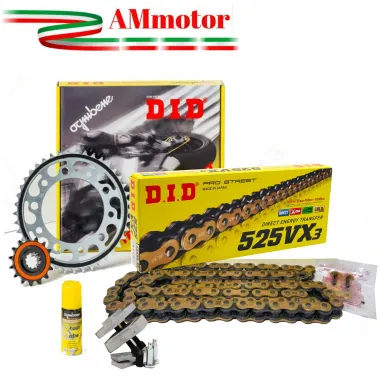 Kit Did Honda Hornet 600 03 2006 Trasmissione Moto Catena 525 VX3 Oro Rapporti 15 44