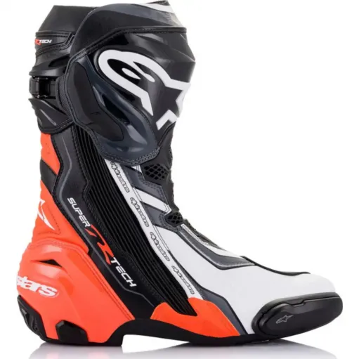 Alpinestars Supertech R Black Red Fluo White Grey Stivale Moto Racing Pista