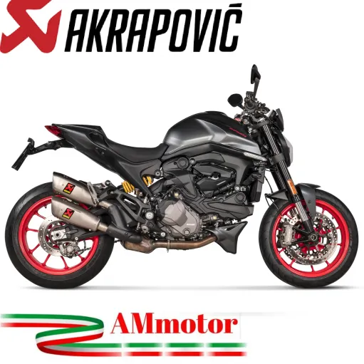 Akrapovic Ducati Monster 950 Terminali Di Scarico Moto Slip-On Line Titanio