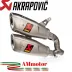Akrapovic Ducati Monster 950 Terminali Di Scarico Moto Slip-On Line Titanio