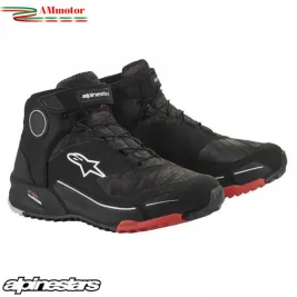 Scarpe Da Moto Alpinestars CR-X Drystar Riding Black Camo Red Waterproof Uomo