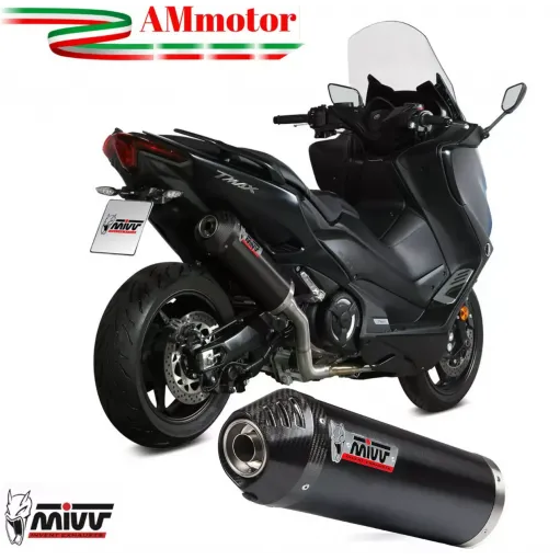 Scarico Completo Yamaha T-Max 560 Terminale Oval Black Coppa Carbonio Moto Scooter