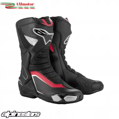 Alpinestars SMX-6 V3 R Black Silver Red Stivale Moto Strada Pista