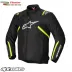 Giacca Da Moto Alpinestars T-SPS V2 Whaterproof Protezioni Cordura Black White Yellow Fluo