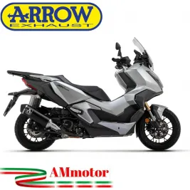 Terminale Di Scarico Arrow Honda ADV 350 Urban Alluminio Dark Scooter Fondello Inox Nero
