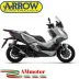 Terminale Di Scarico Arrow Honda ADV 350 Urban Alluminio Dark Scooter Fondello Inox Nero