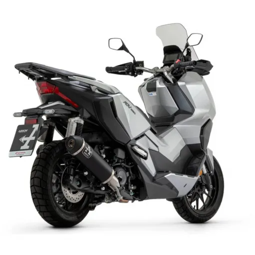 Terminale Di Scarico Arrow Honda ADV 350 Urban Alluminio Dark Scooter Fondello Inox Nero