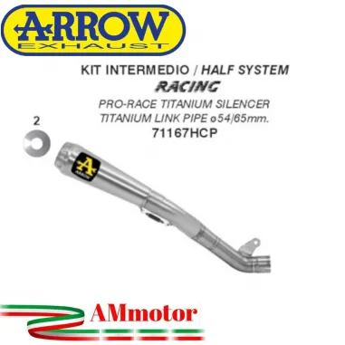 Arrow Kawasaki ZX-10RR 17 - 2019 Terminale Di Scarico Moto Pro Race Raccordo In Titanio