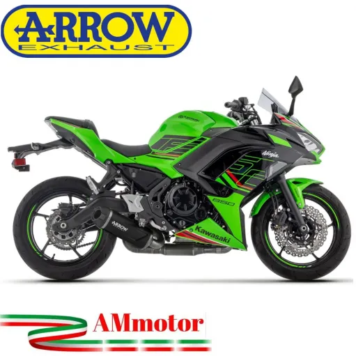 Arrow Kawasaki Ninja 650 2024 Scarico Completo Moto Terminale Indy Race Evo Alluminio Dark Omologato