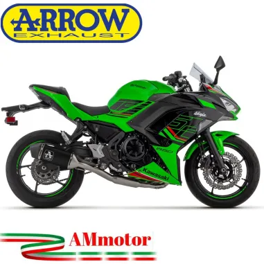 Arrow Kawasaki Ninja 650 2024 Scarico Completo Moto Terminale Veloce Alluminio Nero Omologato