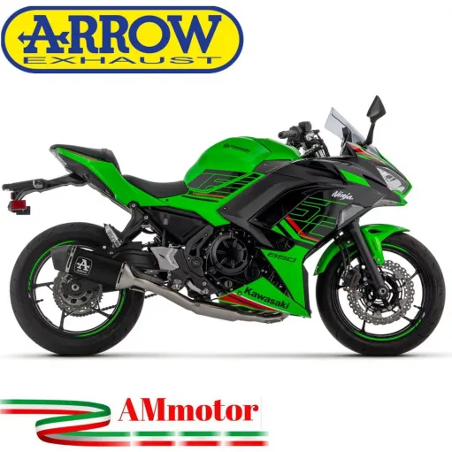 Arrow Kawasaki Ninja 650 2024 Scarico Completo Moto Terminale Veloce Alluminio Nero Omologato