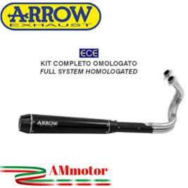 Arrow Kawasaki Vulcan S 650 21 - 2024 Scarico Completo Moto Rebel Con Fondello Alluminio Dark