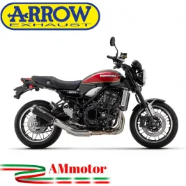 Arrow Kawasaki Z 900 RS 22 - 2024 Terminale Di Scarico Moto Rebel Con Fondello Alluminio Lucido