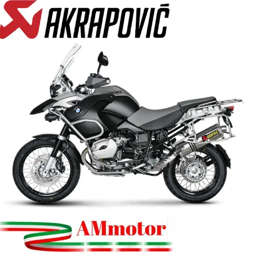 Akrapovic Bmw R 1200 Gs Adventure 04 2009 Terminale Di Scarico Slip-On Line Titanio Moto Omologato
