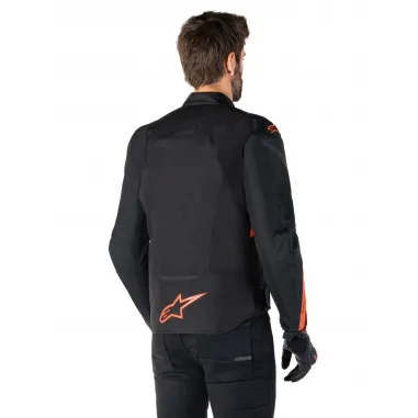 Giacca Alpinestars T-JAWS V4  Whaterproof Black Red Fluo Protezioni Cordura  Da Moto