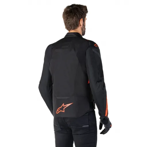 Giacca Alpinestars T-JAWS V4  Whaterproof Black Red Fluo Protezioni Cordura  Da Moto