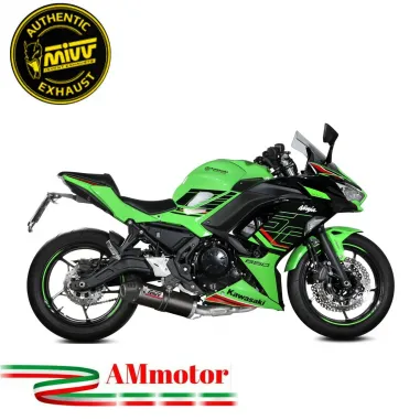 Scarico Mivv Kawasaki Ninja 650 24 - 2025 Moto Terminale Oval Carbon Cap Completo Di Collettori