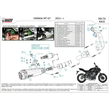 Scarico Completo Mivv Yamaha Mt-07 21 - 2023 Terminale Delta Race Black Moto