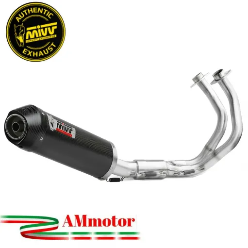 Scarico Mivv Kawasaki Z 650 24 - 2025 Moto Terminale Oval Carbon Cap Completo Di Collettori