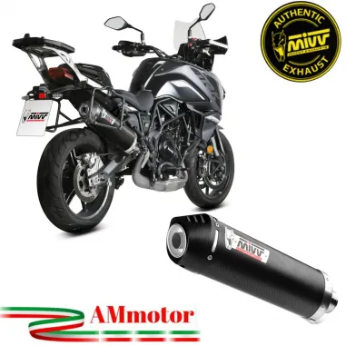 Mivv Benelli Trk 702 / X Terminale Di Scarico Per Moto Marmitta Oval Carbon Cap