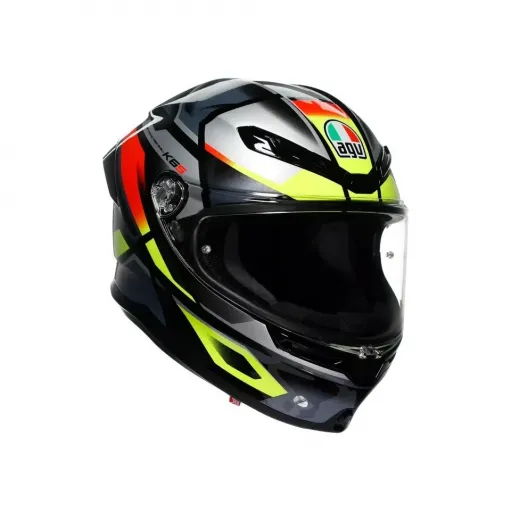 Casco Agv K6 S Erazer Black Red Yellow Fluo Integrale Per Moto Lucido Visiera Max Pinlock