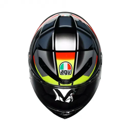 Casco Agv K6 S Erazer Black Red Yellow Fluo Integrale Per Moto Lucido Visiera Max Pinlock