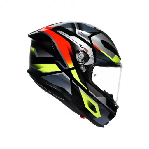Casco Agv K6 S Erazer Black Red Yellow Fluo Integrale Per Moto Lucido Visiera Max Pinlock