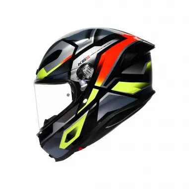 Casco Agv K6 S Erazer Black Red Yellow Fluo Integrale Per Moto Lucido Visiera Max Pinlock
