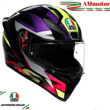 Casco Agv K1 S Fastlap Black Purple Pink Integrale Moto E2206