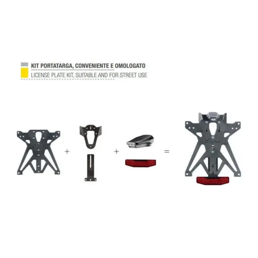 Portatarga Lightech Honda Hornet 750 Moto Supporto Completo Luce Led Catadriotto