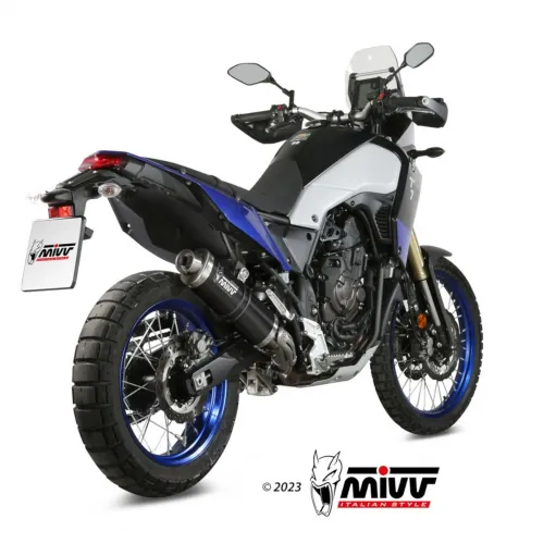 Mivv Yamaha Tenere' 700 Terminale Di Scarico Moto Marmitta Oval Titanio Nero Omologato