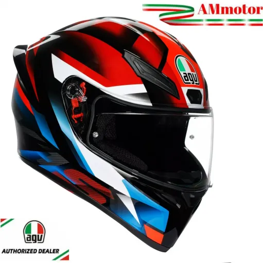 Casco Agv K1 S Fastlap Black Red Blue Integrale Moto E2206