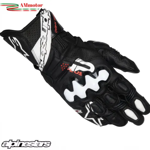 Guanti Moto Pelle Alpinestars GP PLUS R V3 Black White Racing Pista