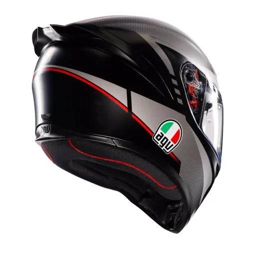Casco Agv K1 S Lap Matt Black Grey Red Integrale Moto E2206
