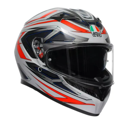 Casco AGV K3 Space Matt White Red Fluo Moto Integrale Pinlock E2206
