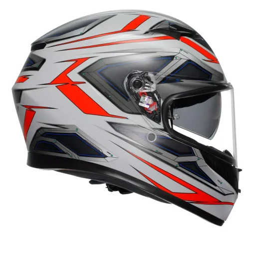 Casco AGV K3 Space Matt White Red Fluo Moto Integrale Pinlock E2206
