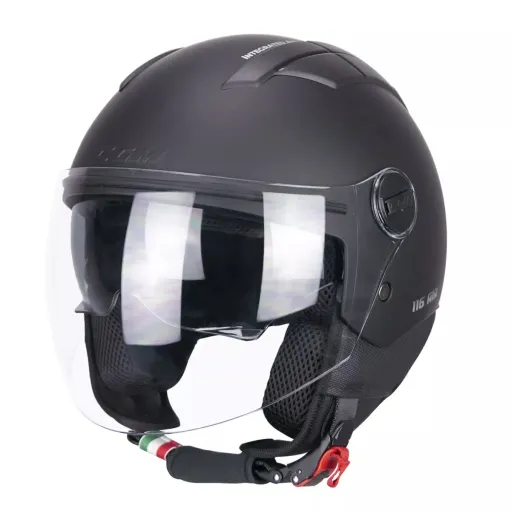 Casco Cgm Moto Scooter Demi Jet Iper Disco Grafite Verde Fucsia Doppia Visiera