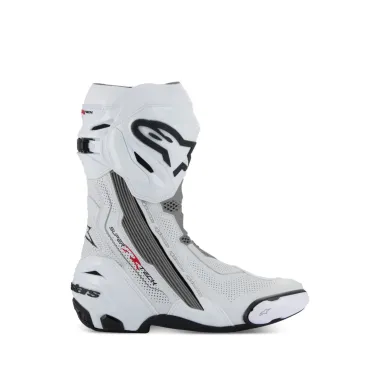 Alpinestars Supertech R Vented White Mid Gray Black Stivale Moto Racing Pista