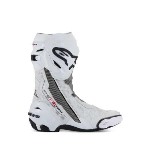 Alpinestars Supertech R Vented White Mid Gray Black Stivale Moto Racing Pista