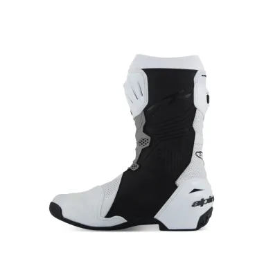 Alpinestars Supertech R Vented White Mid Gray Black Stivale Moto Racing Pista