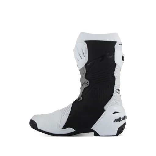 Alpinestars Supertech R Vented White Mid Gray Black Stivale Moto Racing Pista