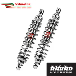 Coppia Ammortizzatori Bitubo Triumph Street Twin 900 16 - 2020 Sospensione Moto Interasse 341 Chrome Edition