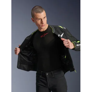 Giacca ALPINESTARS T-SPS AIR V2 Black Yellow Fluo Protezioni Da Moto Cordura ESTIVA Traforata